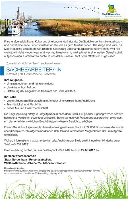 170317 Nordenham Sachbearbeiter ONLINE small
